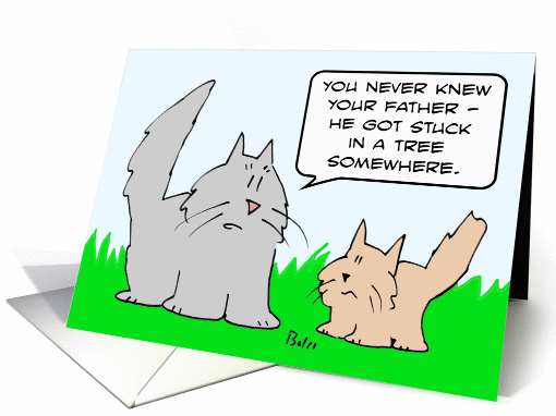 Kitten's father got stuck in a tree. card (891315)