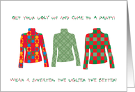 Ugly Christmas Sweater Party Invitation card