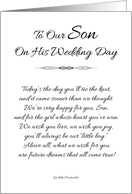 To Our Son on His Wedding Day - Black and White#2 card