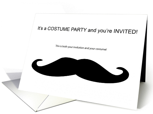 Black Mustache Funny Costume Party Invitaiton card (1187842)