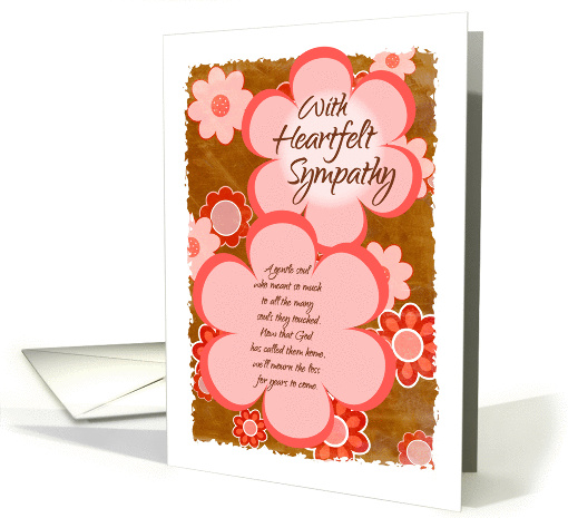 Brown and Pink Floral Sympathy card (1424784)