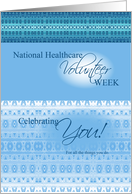 National Healthcare Volunteer Week Blue Geomtrics card