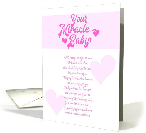 Your Miracle Baby Girl - Preemie Milestone card (1481020)