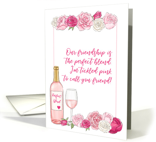 Tickled Pink Perfect Blend Wine Friendship card (1487694)