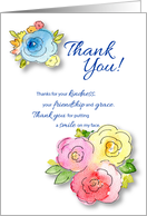 Floral Watercolor Any Occasion Thank You card