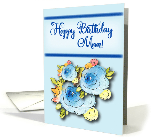 Happy Birthday Blue Roses for Mom card (1520558)