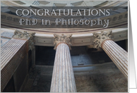 Roman Pillars PhD in Philosophy Congratulations card