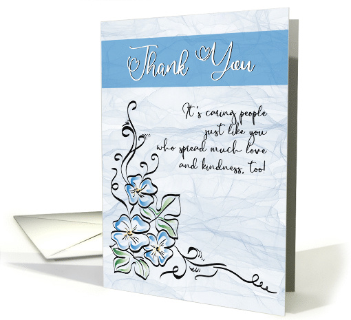 Blue Floral Thank You All Occasion card (1573462)