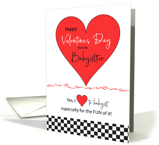 A Valentine from the Babysitter for a Special Family card (1594112)