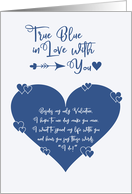 True Blue in Love With You Valentine Wedding Proposal card