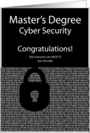 Master’s Degree Cyber Security Congratulations card