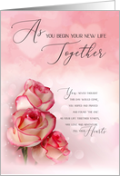 As You Begin Your New Life Wedding Congratulations card