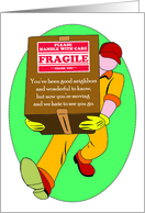 Moving Fragile Handle With Care Farewell card