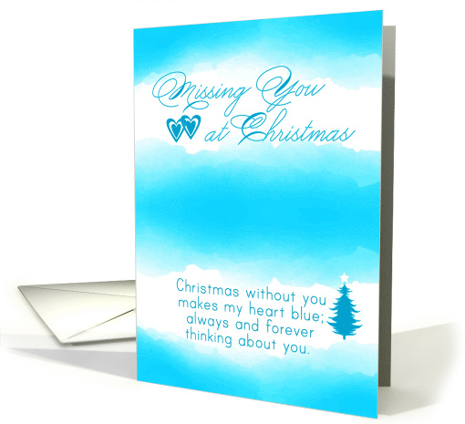 Christmas Without You Blue Tree Watercolor card (1752278)