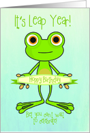 Hoppy Leap Year Birthday card