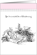 Baby Girl Christening Invitation card