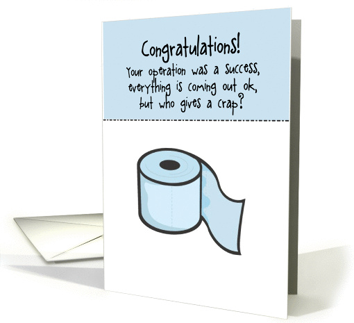 Humorous Post Op BM Congratulations Toilet Paper card (949252)