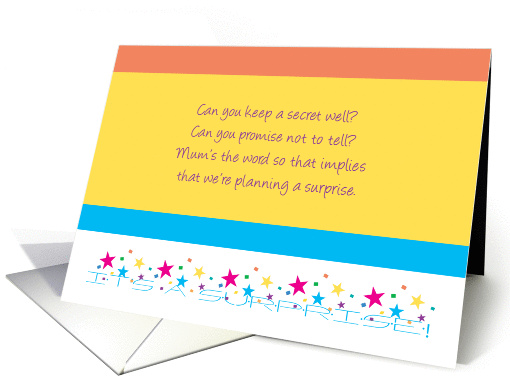 Surprise Birthday Party Invite with Stars card (979785)