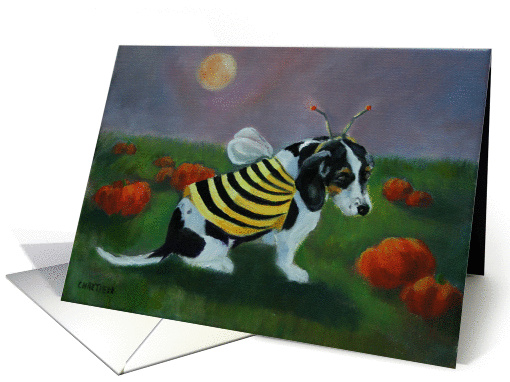 Happy Halloween -Pumpkin Time-Halloween Beagle-Rising Moon card