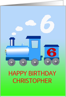 6th Birthday Add a Name, with Train card