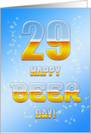 Beer drinking 29th Birthday card