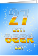 Beer drinking 27th Birthday card