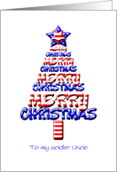 For a Soldier uncle, Patriotic Christmas Tree card