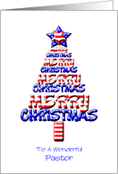 For pastor, Patriotic Christmas Tree card