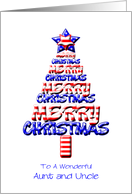 For Aunt and Uncle Patriotic Christmas Tree card