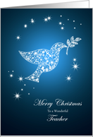 For teacher,Dove of peace Christmas card