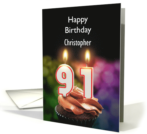 91st Birthday Candles Add a Name card (1166524)