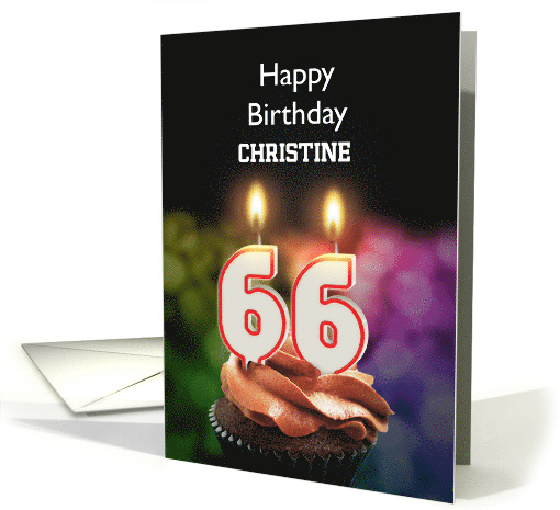 66th Birthday Candles Add a Name card (1173920)