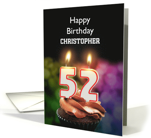 52nd Birthday Candles Add a Name card (1173986)