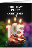 105th Birthday Party Invitation Add A Name with Candles card