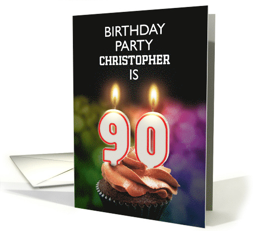 90th Birthday Party Invitation Add A Name with Candles card (1176578)