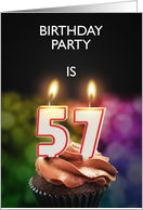 57th Birthday Party Invitation Candles card