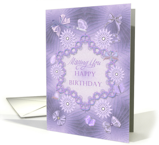 Missing You, Birthday Lilac Flowers card (1312258)