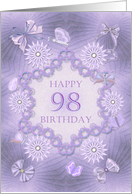 98th Birthday Lilac Flowers card