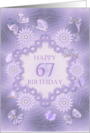 67th Birthday Lilac Flowers card