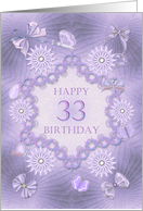33rd Birthday Lilac Flowers card
