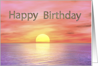 Sunset over the Ocean birthday card