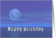 Birthday, Moonlight over the Ocean card