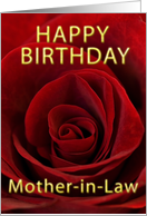 Mother-in-Law,Birthday, Red Rose card