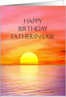 Father-in-Law, Birthday,Sunset over the Ocean card