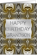 Grandson Birthday Metal Abstract card