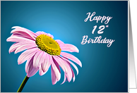 12th Birthday, Beautiful Pink Daisy card