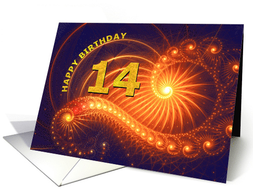 14th Birthday Bright Lights card (284472)