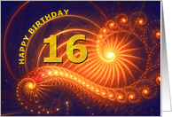 16th Birthday Bright Lights card