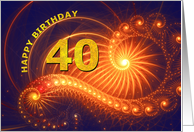 40th Birthday Bright Lights card