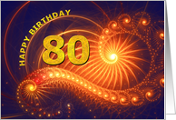 80th Birthday Bright Lights card
